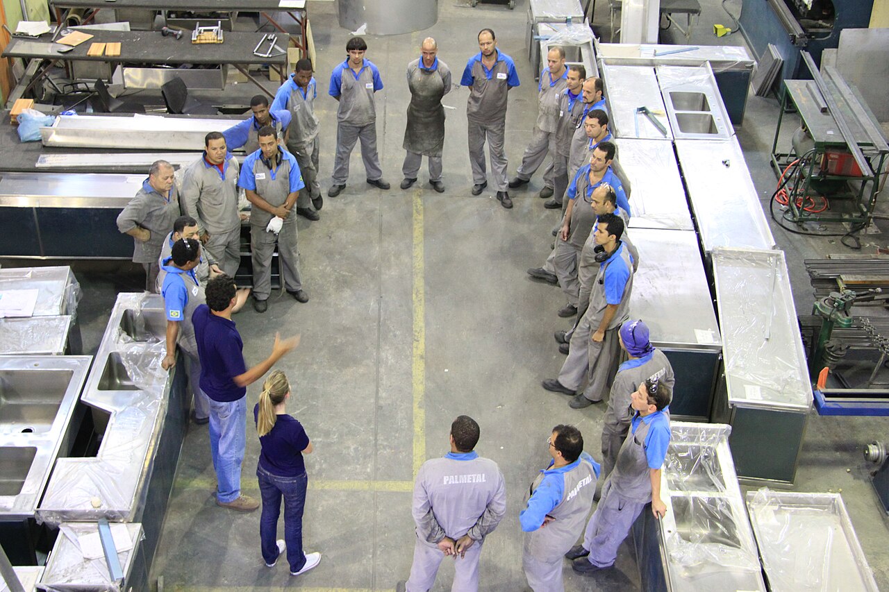 A small team meeting around a table